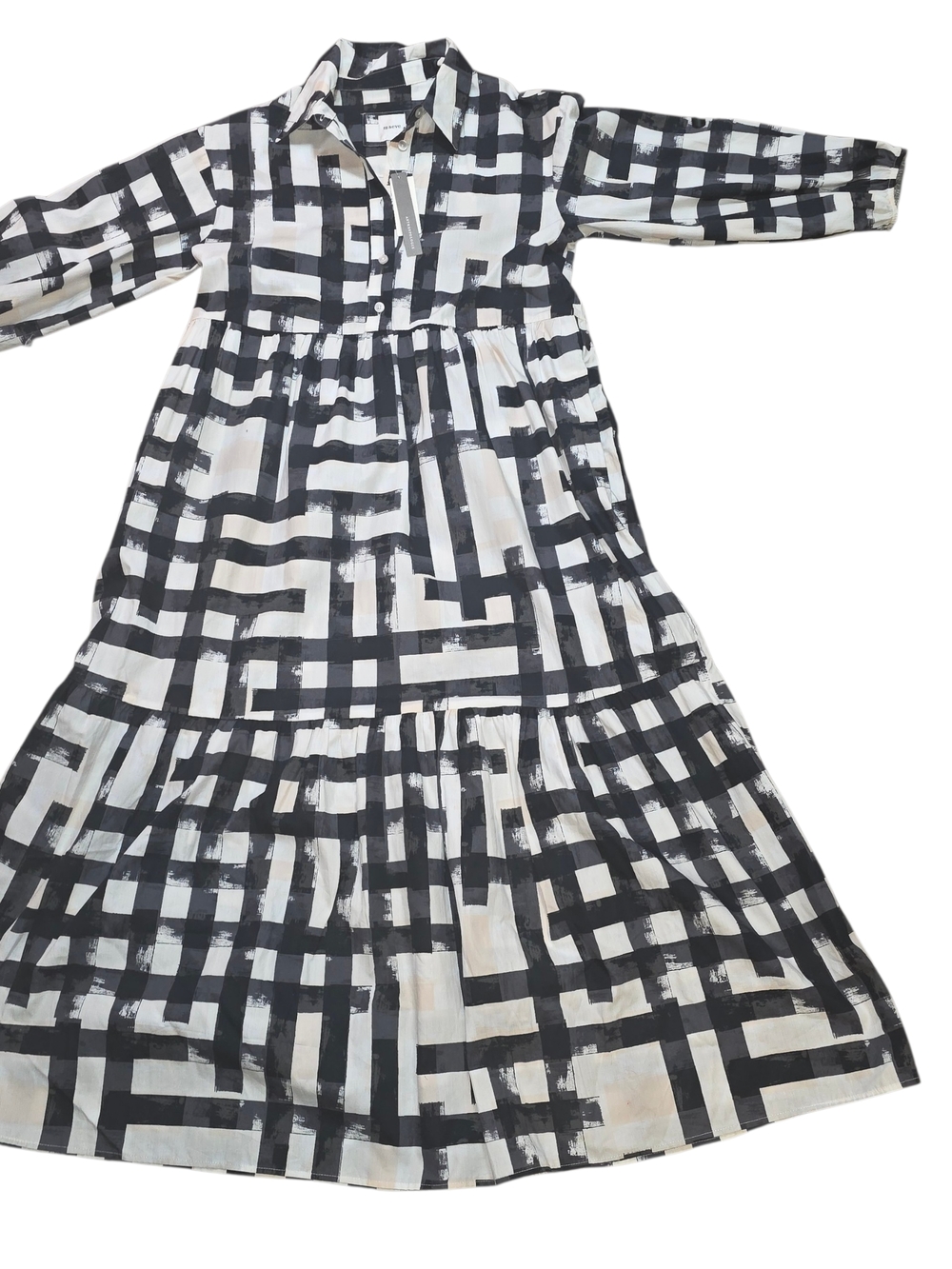 Maeve by Anthropologie Bettina Shirt Dress black/white abstract print, XS NWT - Picture 3 of 9